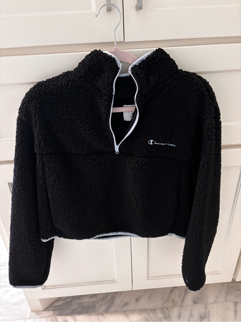 Champion Black Fleece Sherpa Half-Zip Pullover